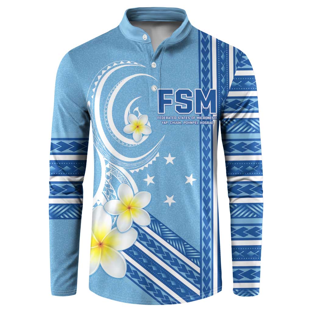 Personalised Federated States of Micronesia Button Sweatshirt Happy 38th Independence Anniversary LT05 Blue - Polynesian Pride