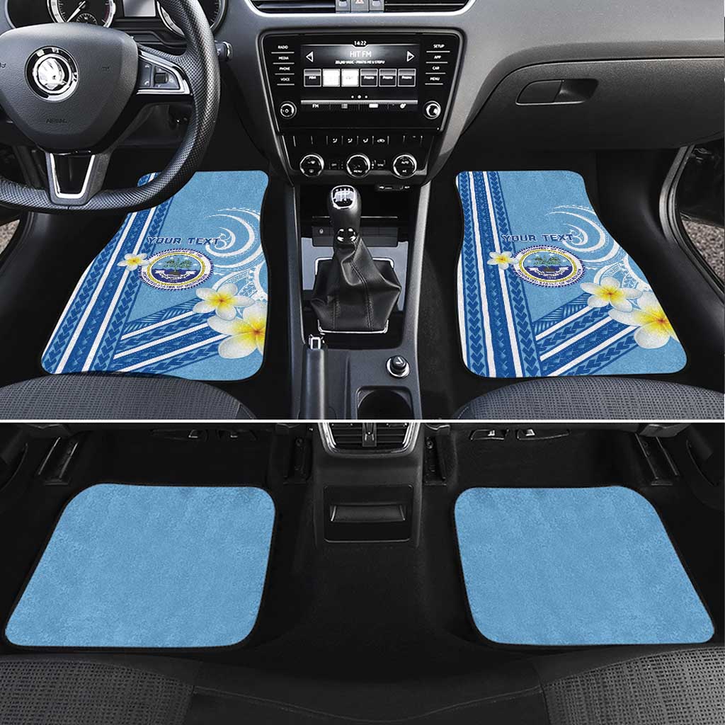 Federated States of Micronesia Car Mats Happy 38th Independence Anniversary LT05 Set 4pcs Blue - Polynesian Pride
