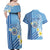 Personalised Federated States of Micronesia Couples Matching Off Shoulder Maxi Dress and Hawaiian Shirt Happy 38th Independence Anniversary