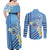 Personalised Federated States of Micronesia Couples Matching Off Shoulder Maxi Dress and Long Sleeve Button Shirt Happy 38th Independence Anniversary