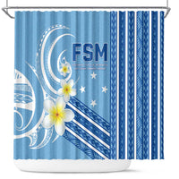 Federated States of Micronesia Shower Curtain Happy 38th Independence Anniversary LT05 Blue - Polynesian Pride
