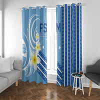 Federated States of Micronesia Window Curtain Happy 38th Independence Anniversary LT05 With Grommets Blue - Polynesian Pride