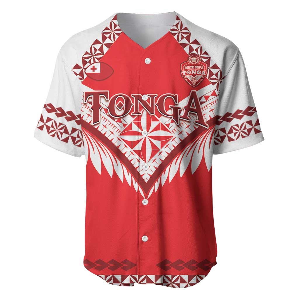 Custom Tonga Mate Maa Rugby Baseball Jersey Go Champions LT05 Red - Polynesian Pride