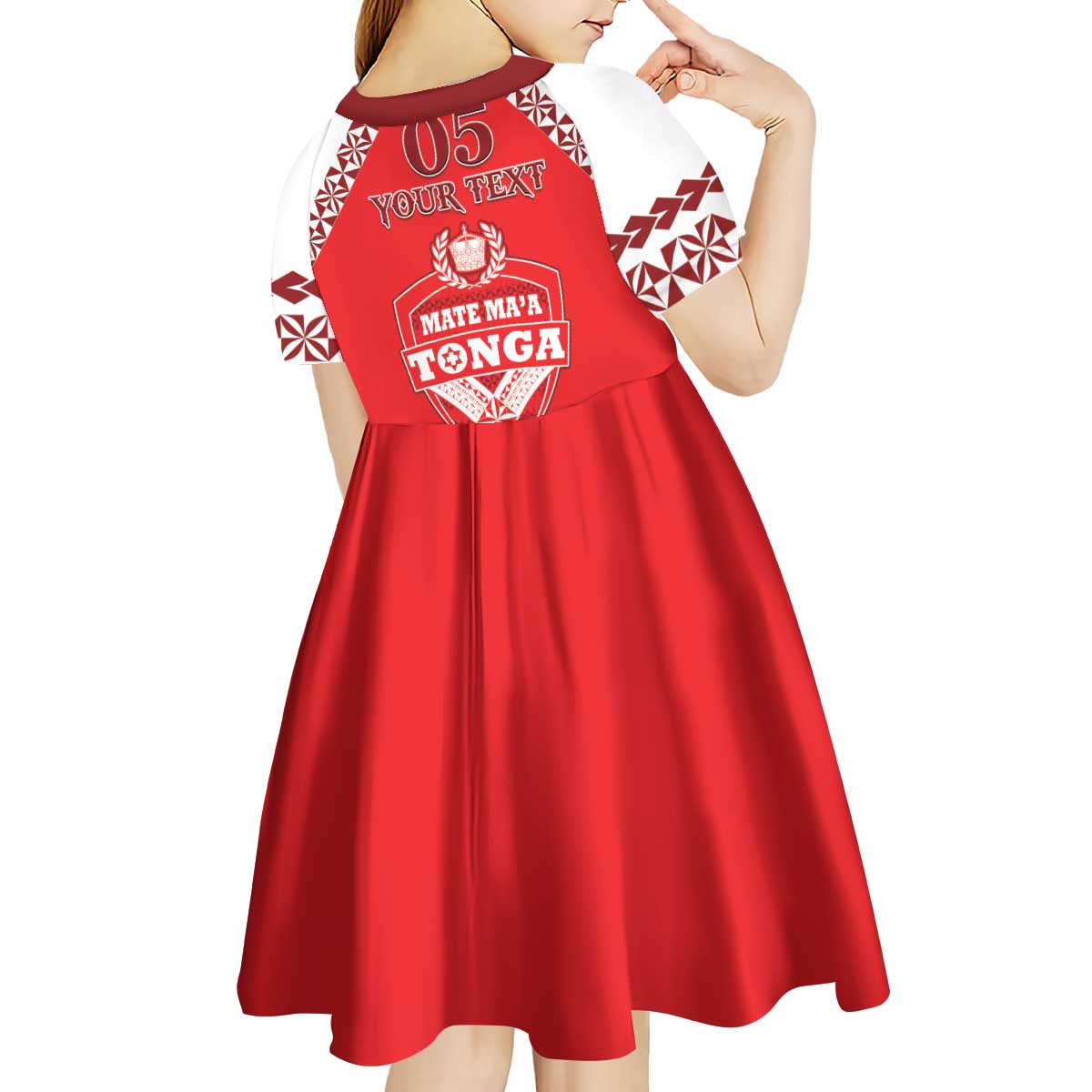 Custom Tonga Mate Maa Rugby Kid Short Sleeve Dress Go Champions LT05 - Polynesian Pride