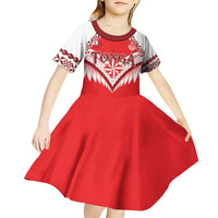 Custom Tonga Mate Maa Rugby Kid Short Sleeve Dress Go Champions LT05 - Polynesian Pride