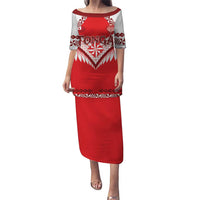 Custom Tonga Mate Maa Rugby Puletasi Go Champions LT05 Long Dress Red - Polynesian Pride