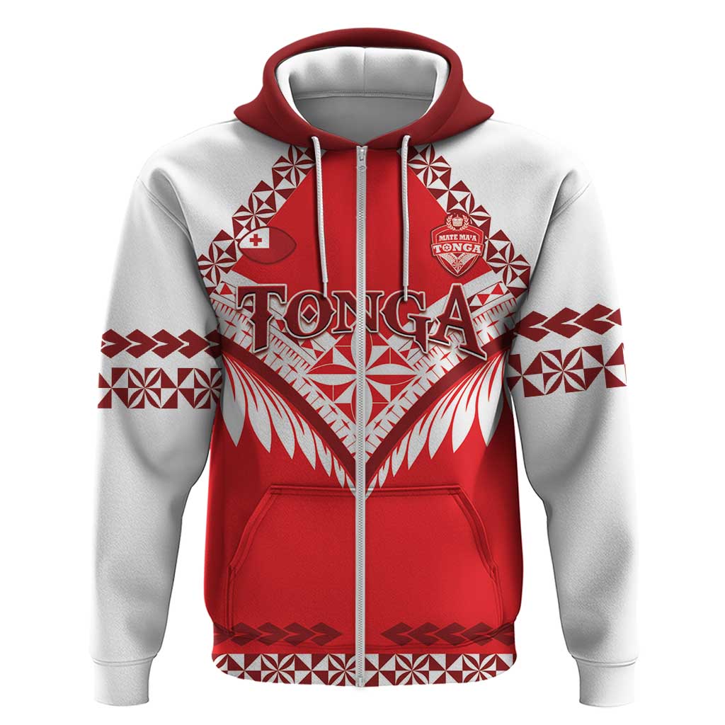 Custom Tonga Mate Maa Rugby Zip Hoodie Go Champions