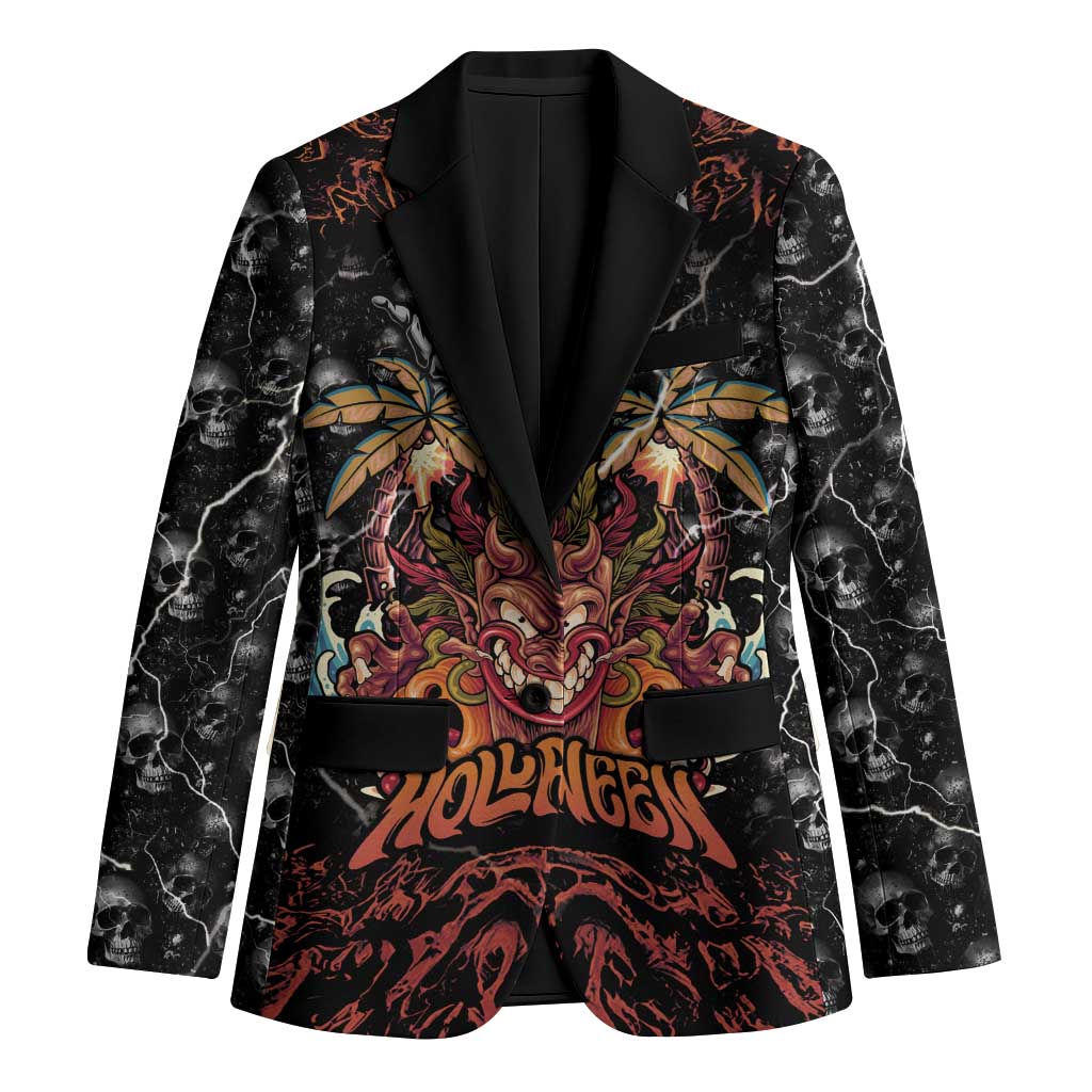 Aloha Halloween Blazer Horror Tiki Heavy Metal Style LT05 Unisex Black - Polynesian Pride