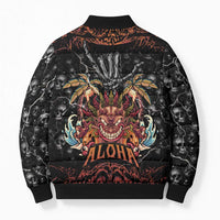 Aloha Halloween Bomber Puffer Jacket Horror Tiki Heavy Metal Style LT05 - Polynesian Pride