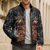 Aloha Halloween Bomber Puffer Jacket Horror Tiki Heavy Metal Style LT05 - Polynesian Pride