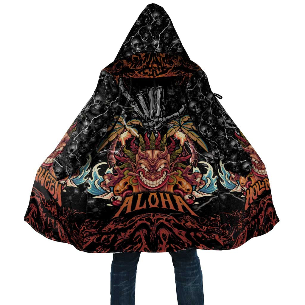 Aloha Halloween Cloak Horror Tiki Heavy Metal Style LT05 Unisex Black - Polynesian Pride