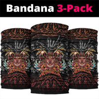 Aloha Halloween Neck Gaiter Horror Tiki Heavy Metal Style LT05 package One Size: 25*50cm Black - Polynesian Pride