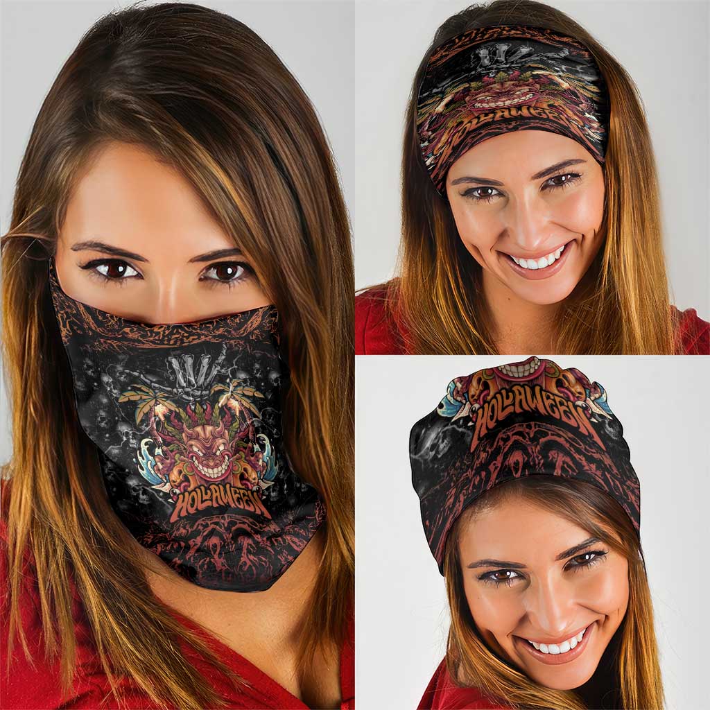 Aloha Halloween Neck Gaiter Horror Tiki Heavy Metal Style LT05 - Polynesian Pride