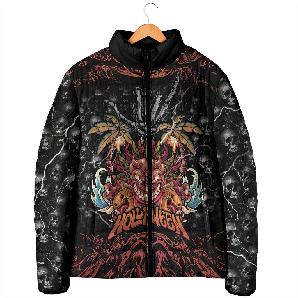 Aloha Halloween Padded Jacket Horror Tiki Heavy Metal Style LT05 - Polynesian Pride