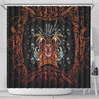 Aloha Halloween Shower Curtain Horror Tiki Heavy Metal Style LT05 - Polynesian Pride