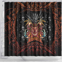 Aloha Halloween Shower Curtain Horror Tiki Heavy Metal Style LT05 - Polynesian Pride