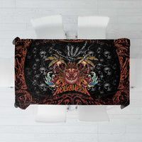 Aloha Halloween Tablecloth Horror Tiki Heavy Metal Style LT05 Black - Polynesian Pride