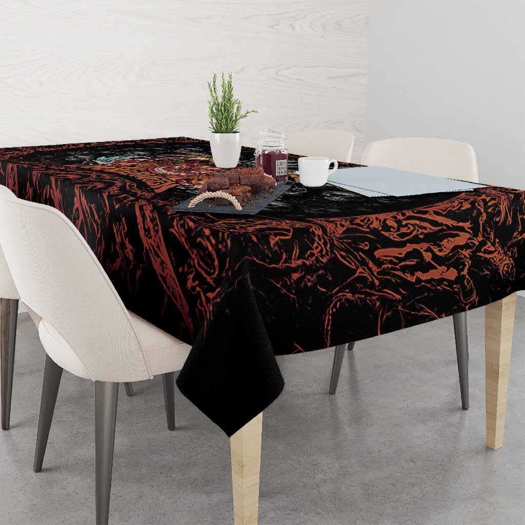 Aloha Halloween Tablecloth Horror Tiki Heavy Metal Style LT05 - Polynesian Pride