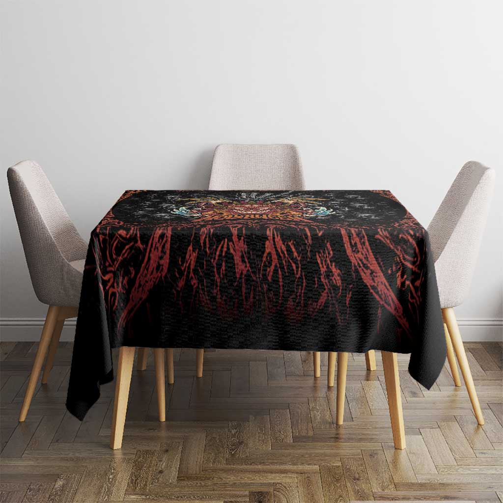 Aloha Halloween Tablecloth Horror Tiki Heavy Metal Style LT05 - Polynesian Pride