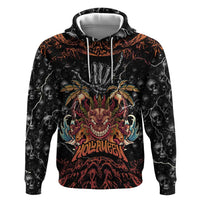 Aloha Halloween Zip Hoodie Horror Tiki Heavy Metal Style LT05 Pullover Hoodie Black - Polynesian Pride