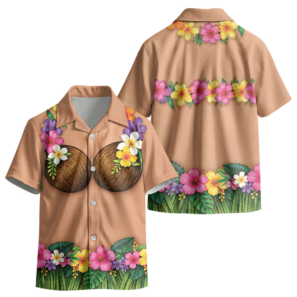 Hawaii Hula Costume Kid Hawaiian Shirt Coconut Bra Lei Flowers Grass Skirt LT05 - Polynesian Pride