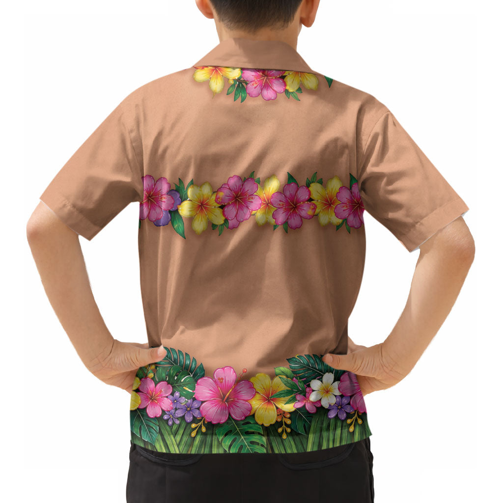 Hawaii Hula Costume Kid Hawaiian Shirt Coconut Bra Lei Flowers Grass Skirt LT05 - Polynesian Pride