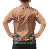 Hawaii Hula Costume Kid Hawaiian Shirt Coconut Bra Lei Flowers Grass Skirt LT05 - Polynesian Pride