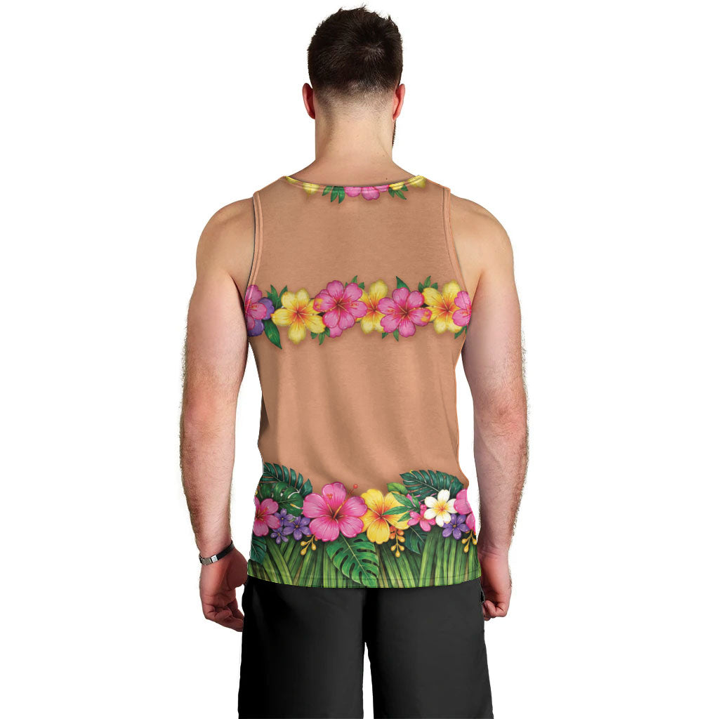 Hawaii Hula Costume Men Tank Top Coconut Bra Lei Flowers Grass Skirt LT05 - Polynesian Pride