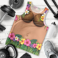 Hawaii Hula Costume Men Tank Top Coconut Bra Lei Flowers Grass Skirt LT05 - Polynesian Pride