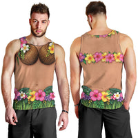 Hawaii Hula Costume Men Tank Top Coconut Bra Lei Flowers Grass Skirt LT05 - Polynesian Pride