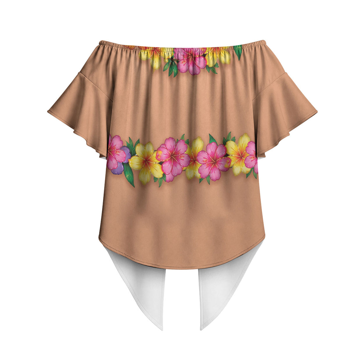 Hawaii Hula Costume Off Shoulder Wrap Waist Top Coconut Bra Lei Flowers Grass Skirt LT05 - Polynesian Pride