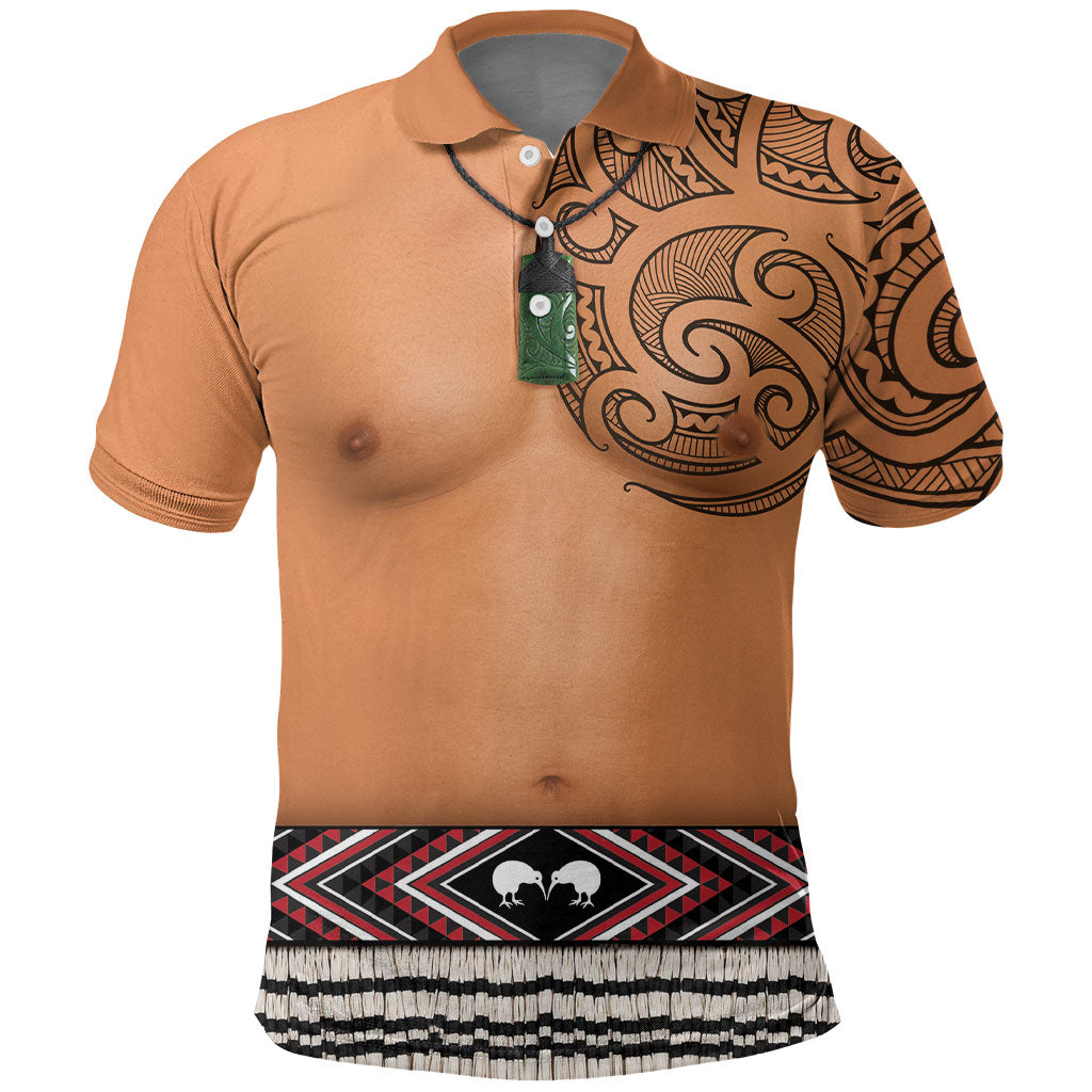 New Zealand Maori Tattoo Costume Polo Shirt LT05 Beige - Polynesian Pride