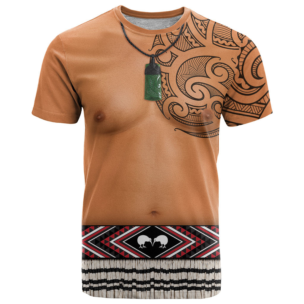 New Zealand Maori Tattoo Costume T Shirt LT05 Beige - Polynesian Pride