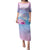 Personalised Fiji Your Paradise Festival Puletasi With Fijian Masi Tapa Pattern LT05 Long Dress Blue - Polynesian Pride