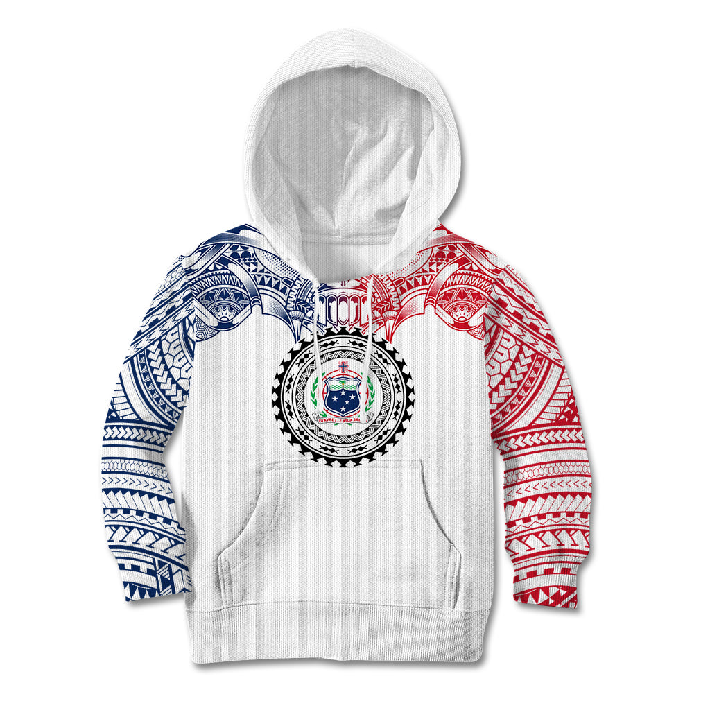 Samoa Black Saturday Kid Hoodie Polynesian Tribal Simple Style LT05 Hoodie White - Polynesian Pride