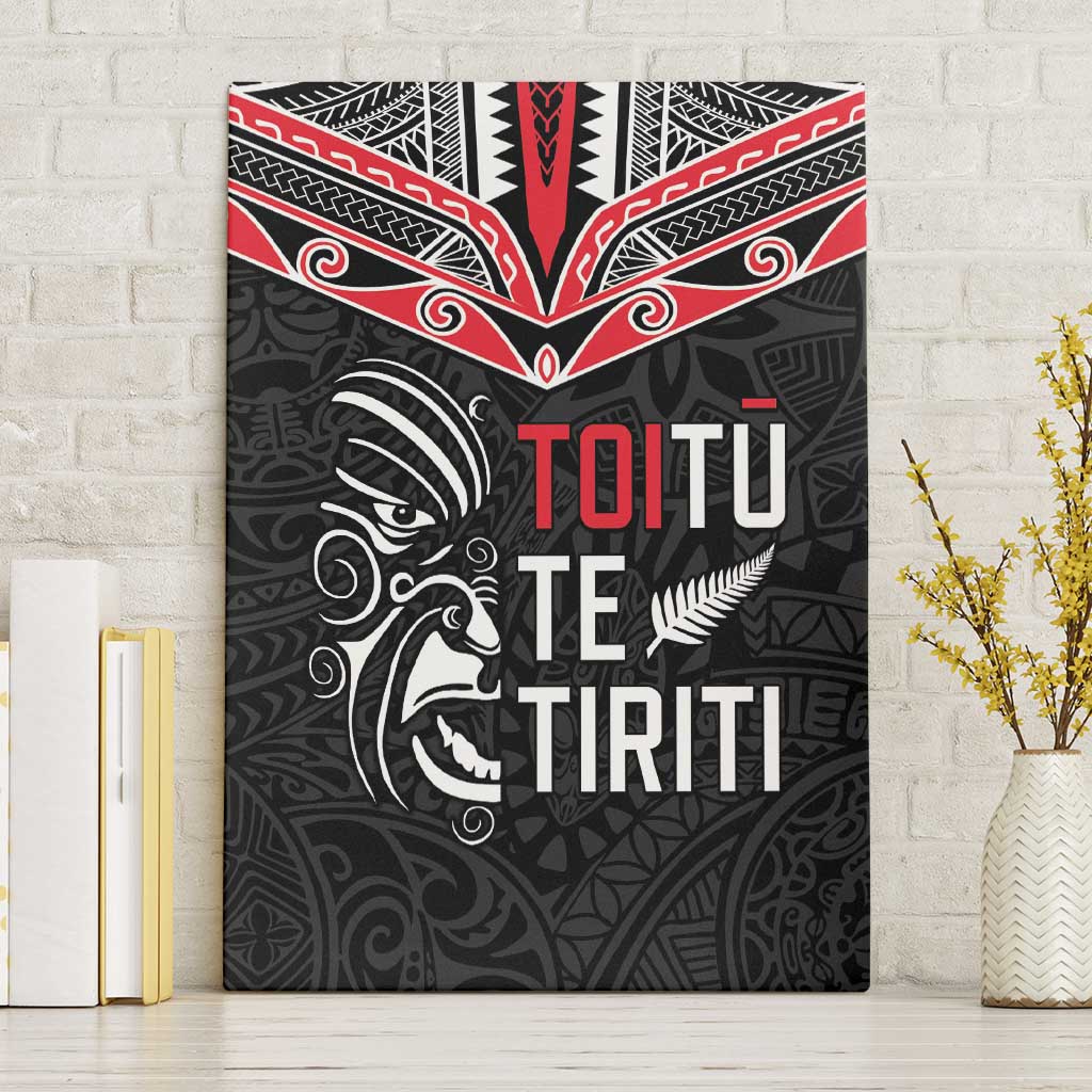 Aotearoa Toitu Te Tiriti Canvas Wall Art New Zealand Honour The Treaty LT05 Without Frame Black - Polynesian Pride