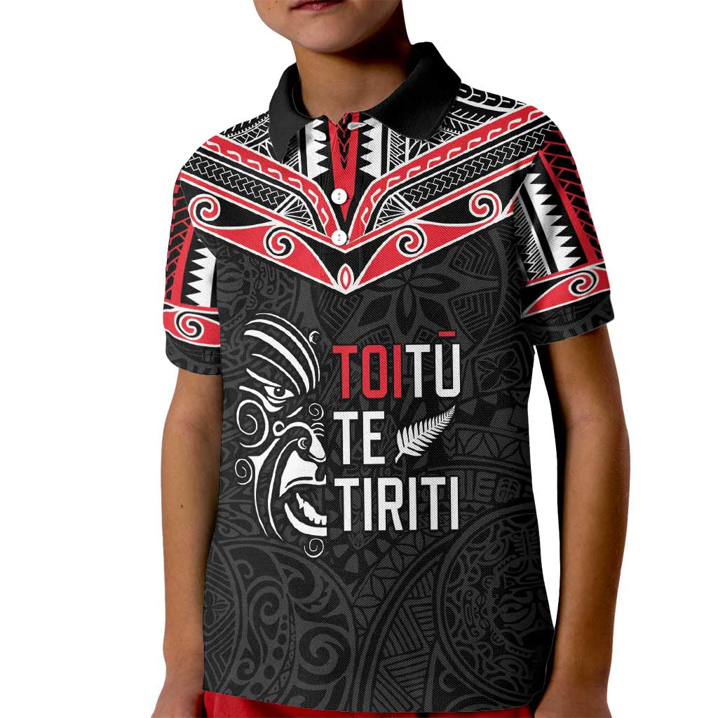 Aotearoa Toitu Te Tiriti Kid Polo Shirt New Zealand Honour The Treaty