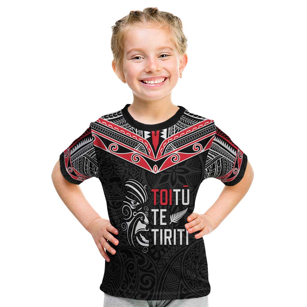 Aotearoa Toitu Te Tiriti Kid T Shirt New Zealand Honour The Treaty