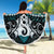 New Zealand Maori Beach Blanket Poutama Pikorua Turquoise Paua Shell