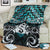 New Zealand Maori Blanket Poutama Pikorua Turquoise Paua Shell