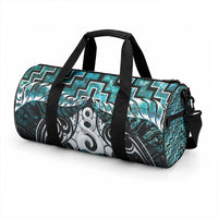 New Zealand Maori Duffle Bag Poutama Pikorua Turquoise Paua Shell LT05 - Polynesian Pride