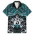 New Zealand Maori Family Matching Mermaid Dress and Hawaiian Shirt Poutama Pikorua Turquoise Paua Shell