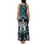 New Zealand Maori Family Matching Tank Maxi Dress and Hawaiian Shirt Poutama Pikorua Turquoise Paua Shell