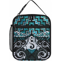 New Zealand Maori Lunch Bag Poutama Pikorua Turquoise Paua Shell LT05 10.2 × 8.3 × 4.3 inch Turquoise - Polynesian Pride