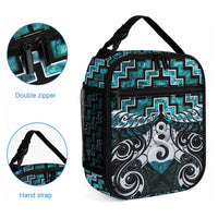 New Zealand Maori Lunch Bag Poutama Pikorua Turquoise Paua Shell LT05 - Polynesian Pride