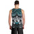 New Zealand Maori Men Tank Top Poutama Pikorua Turquoise Paua Shell