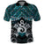 New Zealand Maori Polo Shirt Poutama Pikorua Turquoise Paua Shell