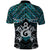 New Zealand Maori Polo Shirt Poutama Pikorua Turquoise Paua Shell