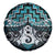 New Zealand Maori Spare Tire Cover Poutama Pikorua Turquoise Paua Shell