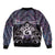 New Zealand Maori Bomber Jacket Poutama Pikorua Purple Paua Shell